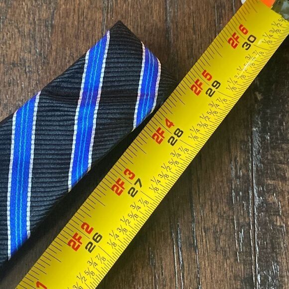 Ted Baker London 100% silk tie blue black suit dressy office - Picture 8 of 8